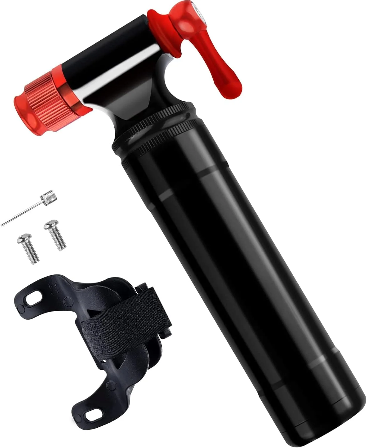 تلمبه CO2 دوچرخه، تلمبه باد سریع و جمع و جور CO2، تلمبه لاستیک CO2 با محفظه نگهداری کارتریج، سازگار با پرستا و شرادر، جهانی برای کارتریج های 16G رزوه دار یا بدون رزوه، آسان و ایمن