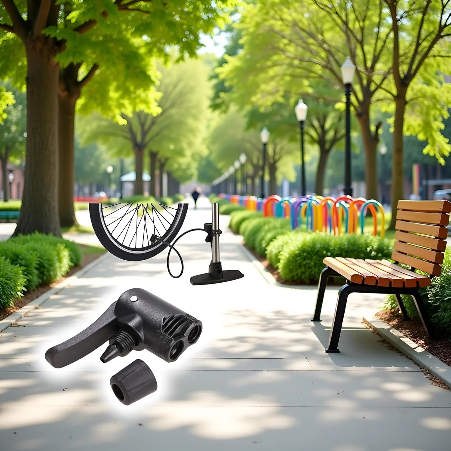 آداپتور پمپ دوچرخه مشکی BWESOO، 3 در 1، آداپتور دوگانه شرادر/پرستا، سازگار با پمپ های زمینی دوچرخه