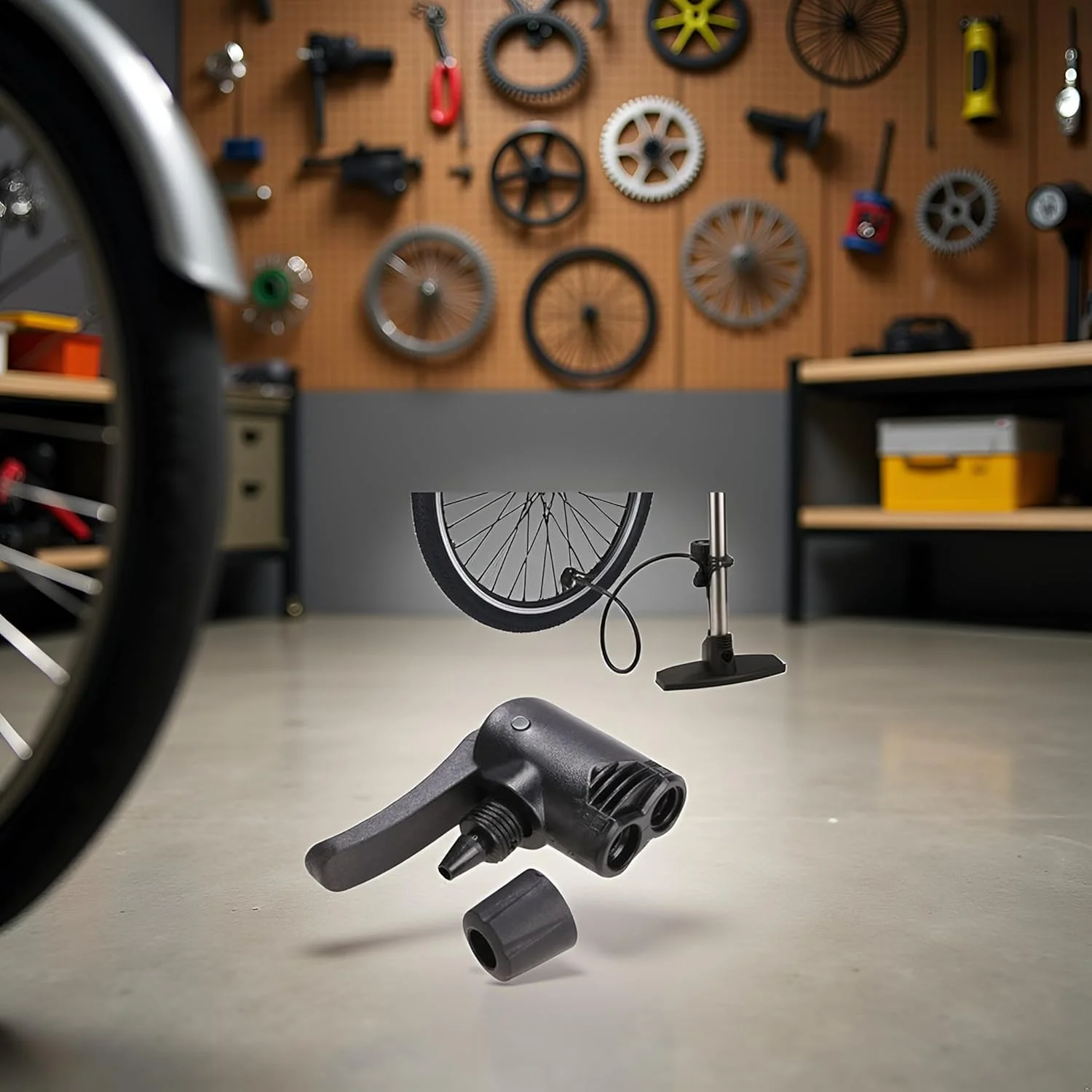 آداپتور پمپ دوچرخه مشکی BWESOO، 3 در 1، آداپتور دوگانه شرادر/پرستا، سازگار با پمپ های زمینی دوچرخه
