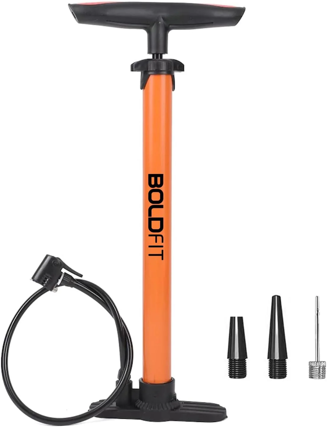 تلمبه دوچرخه Boldfit، تلمبه هوای پرفشار برای دوچرخه، تلمبه توپ فوتبال، تلمبه بادکنک برای باد کردن سریع، تلمبه برای باد کردن لاستیک دوچرخه با سوزن، تلمبه هوای قابل حمل برای دوچرخه، توپ