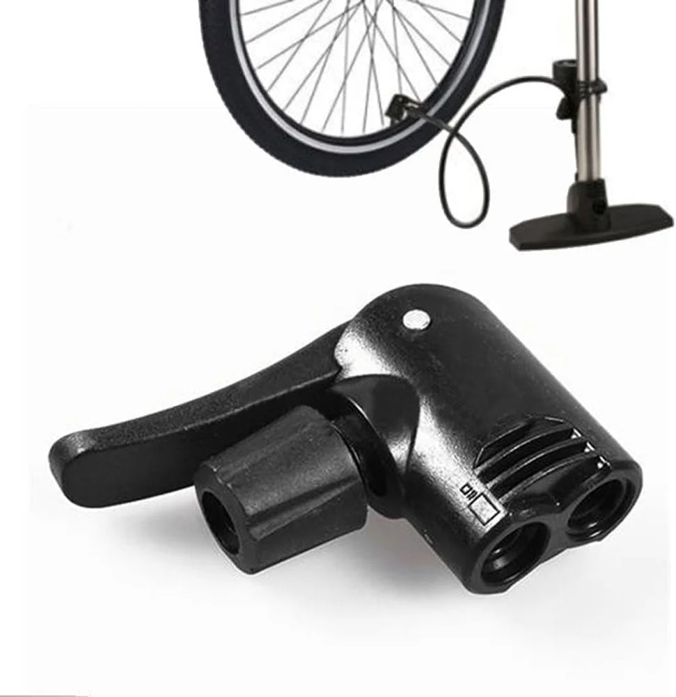 آداپتور والف پمپ مشکی، آداپتور پمپ باد دو سر جایگزین 3 در 1 برای تایر دوچرخه، پمپ های زمینی دوچرخه