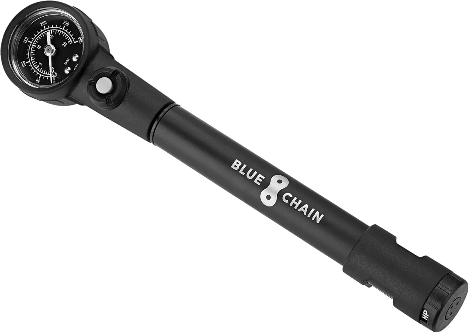 تلمبه شوک فشار قوی و حجم بالای BLUECHAIN® 20 بار (300 psi) / تلمبه دستی دوچرخه با درجه فشار / تلمبه هوای کوچک دوچرخه برای دوشاخ های تعلیق، دمپرها و تایرها