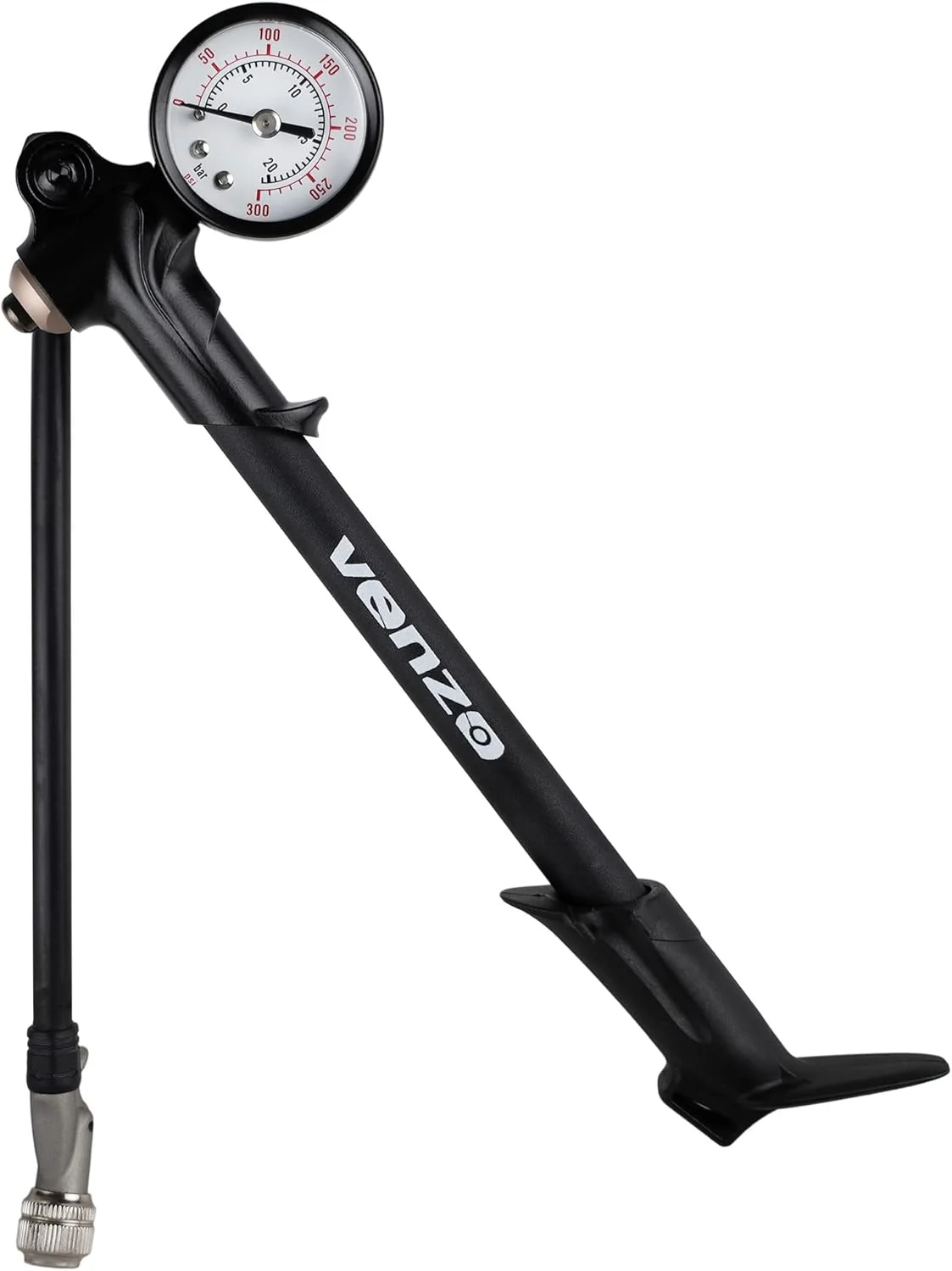 تلمبه دوچرخه ونزو با فشار بالا 300 PSI، دو طرفه با گیج، مناسب برای دوشاخ و کمک فنر عقب، مینی پمپ هوا برای دوچرخه کوهستان و دانهیل - نازل بدون هدر رفت هوا