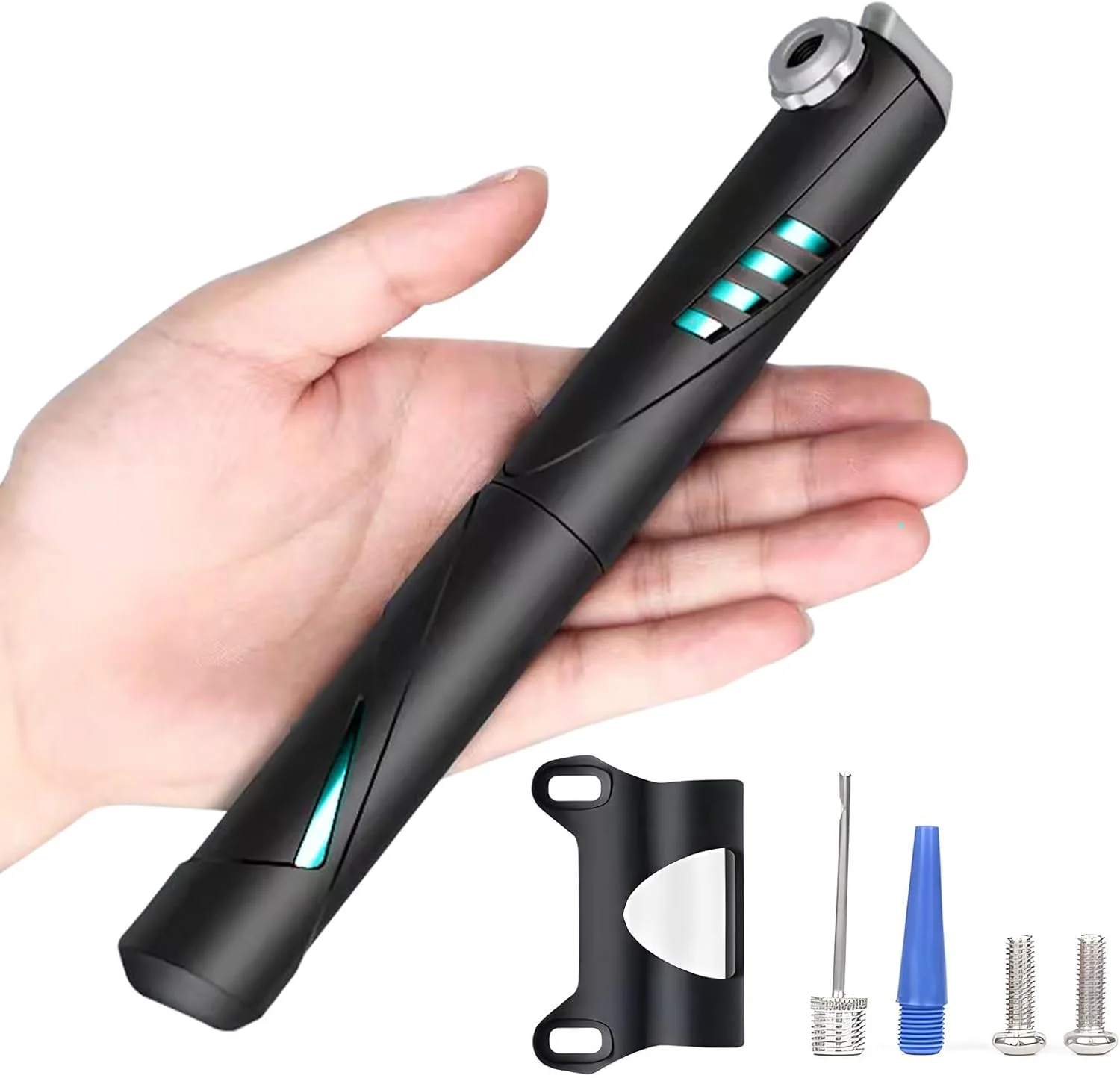 تلمبه دوچرخه - تلمبه دوچرخه جمع و جور و سبک با سوزن توپ - ابزار بادی قابل حمل برای والف های پرستا و شرادر - لوازم جانبی و تجهیزات ضروری دوچرخه