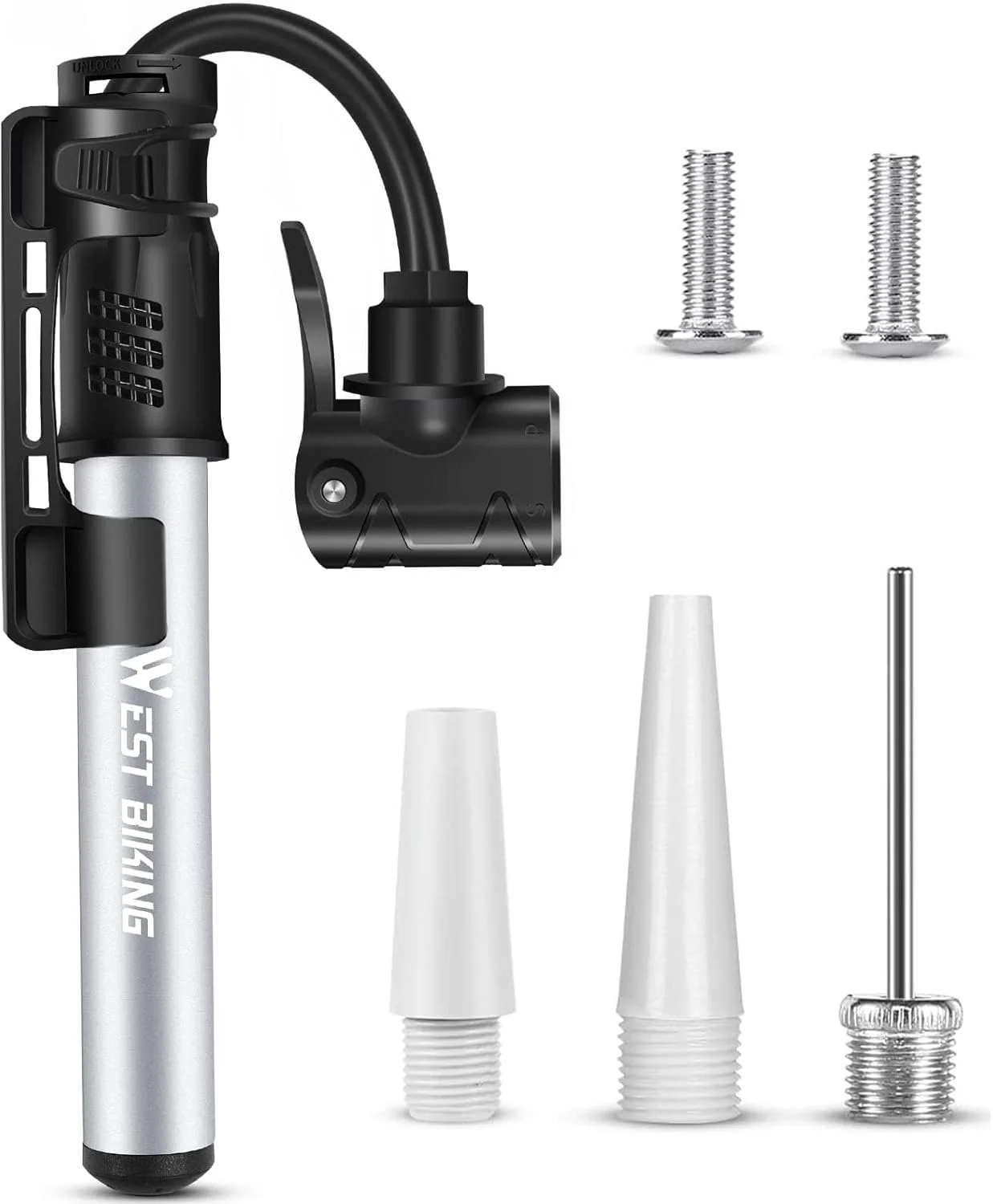 تلمبه دوچرخه مینی - تلمبه دوچرخه آلیاژ آلومینیوم برای والف پرستا/شردر، تلمبه تایر دوچرخه سبک وزن قابل حمل، تلمبه هوای مینی برای تایر سریع برای تلمبه توپ دوچرخه جاده کوهستانی