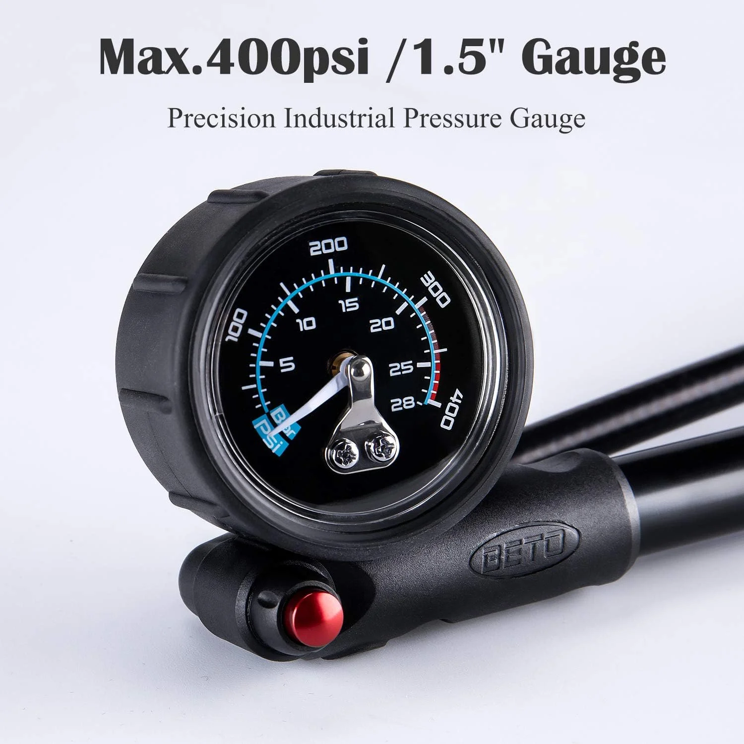 تلمبه شوک فشار قوی BETO - (حداکثر 400 PSI) تلمبه شوک دوچرخه کوهستان برای دوشاخ و سیستم تعلیق عقب با شیر Schrader بدون نشتی