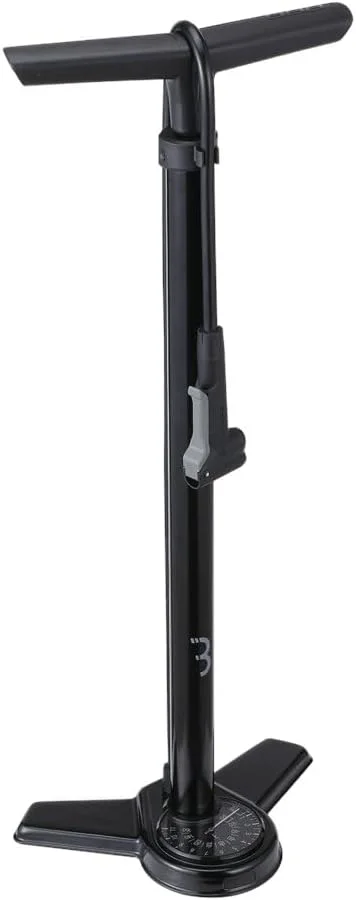 تلمبه زمینی دوچرخه BBB Cycling AirSteel با گیج | تلمبه دستی با سری DualHead 3.0 یونیورسال برای پرستا، دانلوپ و شرادر | BFP-27 | مشکی، 670 میلی متر