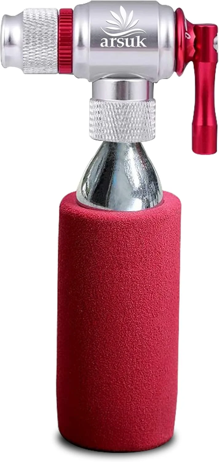 تلمبه CO2 آرسوک با روکش عایق، سازگار با والف های پرستا و شرادر - تلمبه باد لاستیک دوچرخه برای دوچرخه های جاده و کوهستان