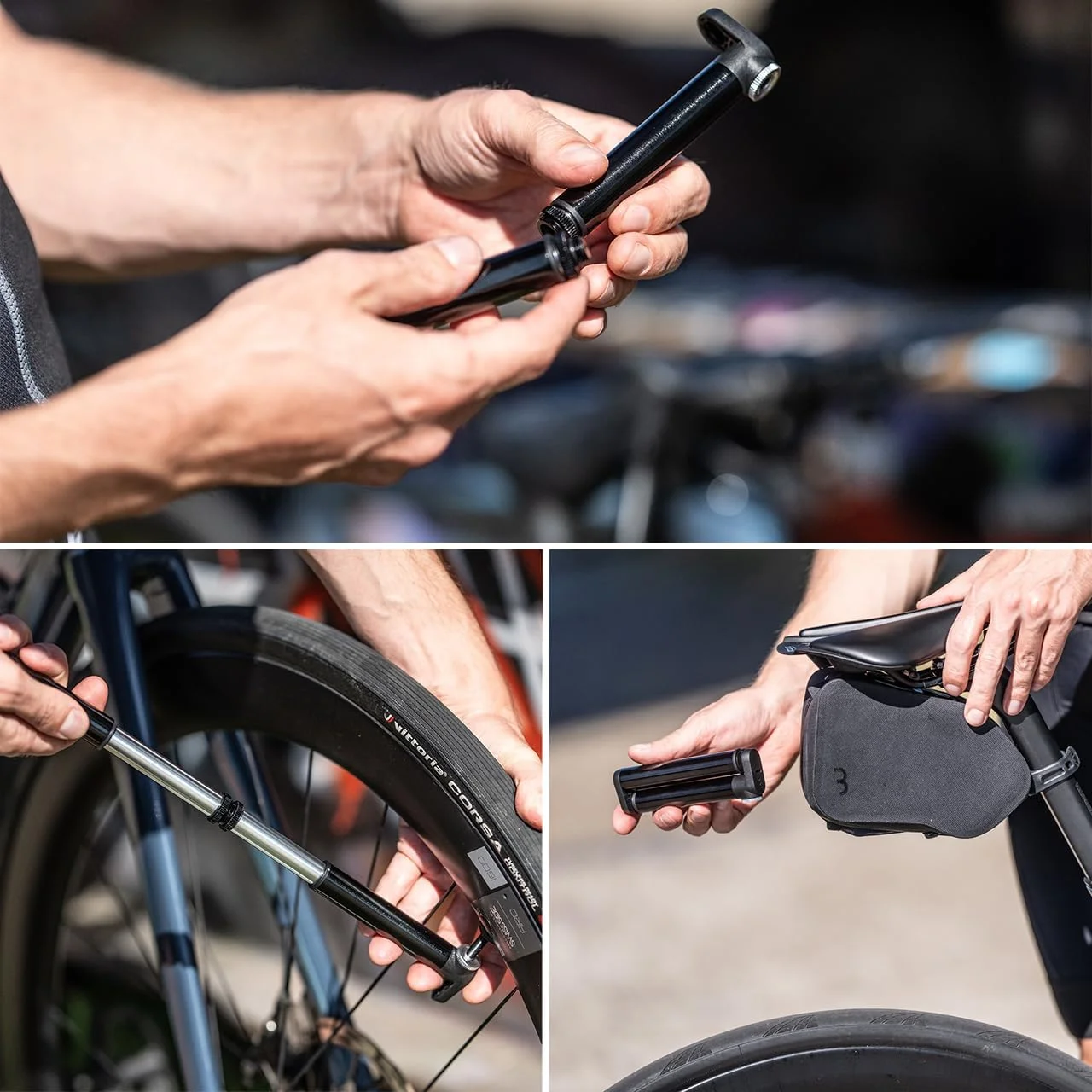 تلمبه دوچرخه کوچک BBB Cycling DoubleShot I تلمبه تاشو 120 میلی متری I تلمبه دوچرخه 35 سی سی با والف پرستا I تلمبه مناسب تیوبلس I BMP-102