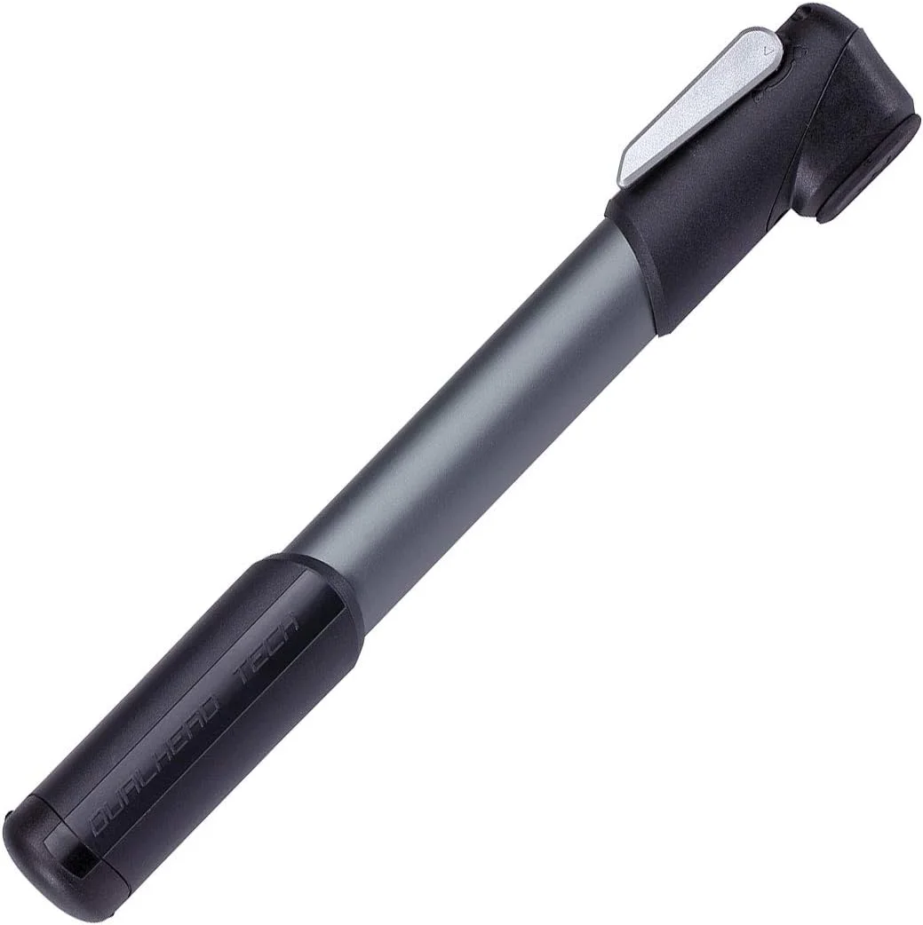 تلمبه دستی دوچرخه BBB Cycling WindRush S | تلمبه دستی با سری یونیورسال DualHead 3.0 برای پرستا، دانلوپ و شرادر | BMP-55 | خاکستری، 250 میلی متر