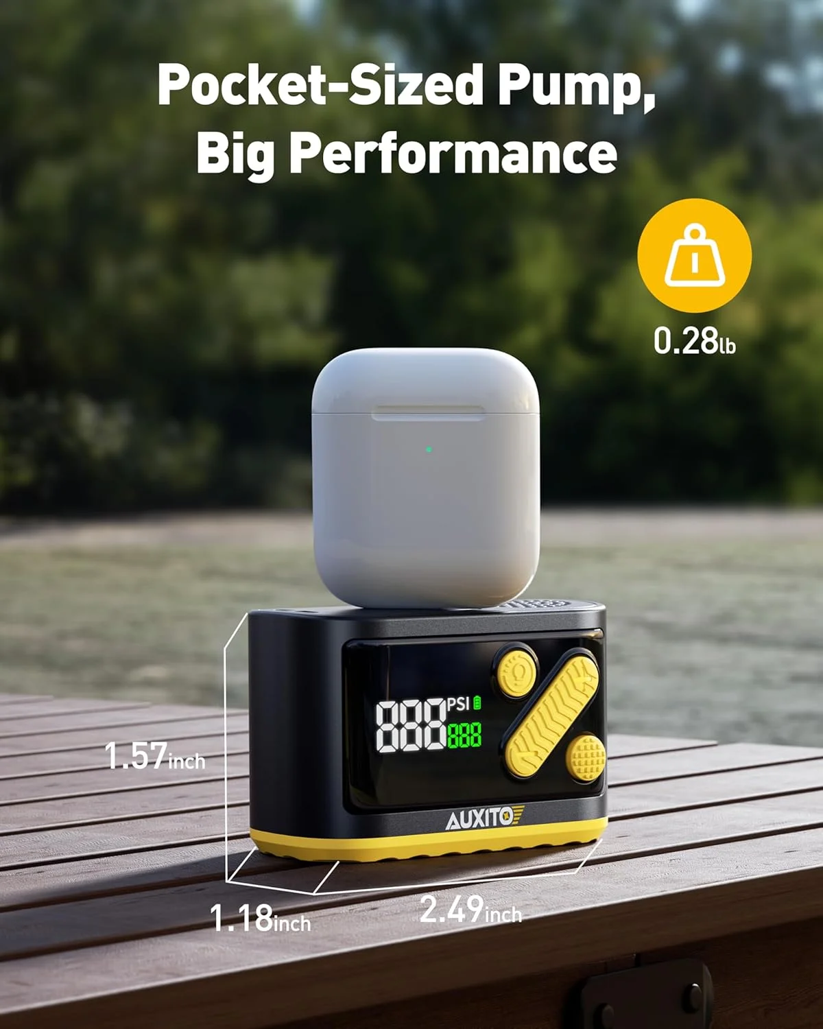 پمپ باد کوچک دوچرخه AUXITO، پمپ برقی دوچرخه با گیج، بادکردن سریع 30 ثانیه ای، پمپ تایر دوچرخه 120PSI با آداپتور والف پرستا و شرادر، لوازم جانبی دوچرخه برای دوچرخه های جاده ای، کوهستانی، برقی و موتورسیکلت