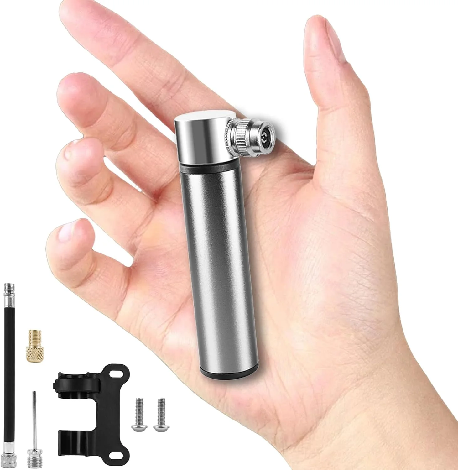 تلمبه مینی دوچرخه - تلمبه آلومینیومی دوچرخه، تلمبه دستی 12 سانتی‌متری برای والف‌های پرستا و شرادر، تلمبه باد سریع و قابل حمل مینی - تلمبه کوچک دوچرخه