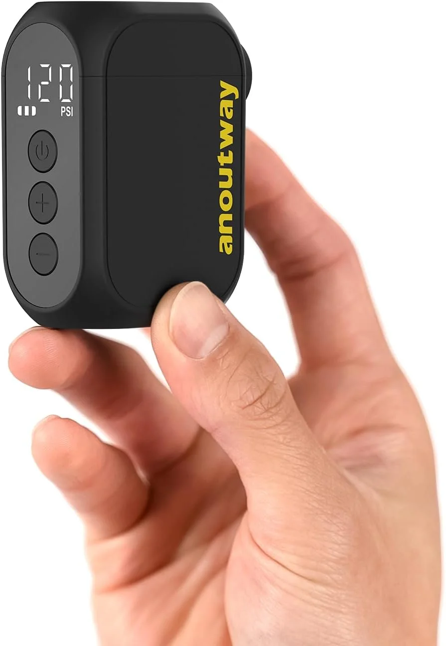 پمپ باد شارژی کوچک برای دوچرخه برقی، حداکثر 120 PSI، پمپ باد مینی دوچرخه با توقف خودکار، با والف پرستا و شرادر برای دوچرخه برقی، دوچرخه کوهستانی، دوچرخه شهری و دوچرخه جاده