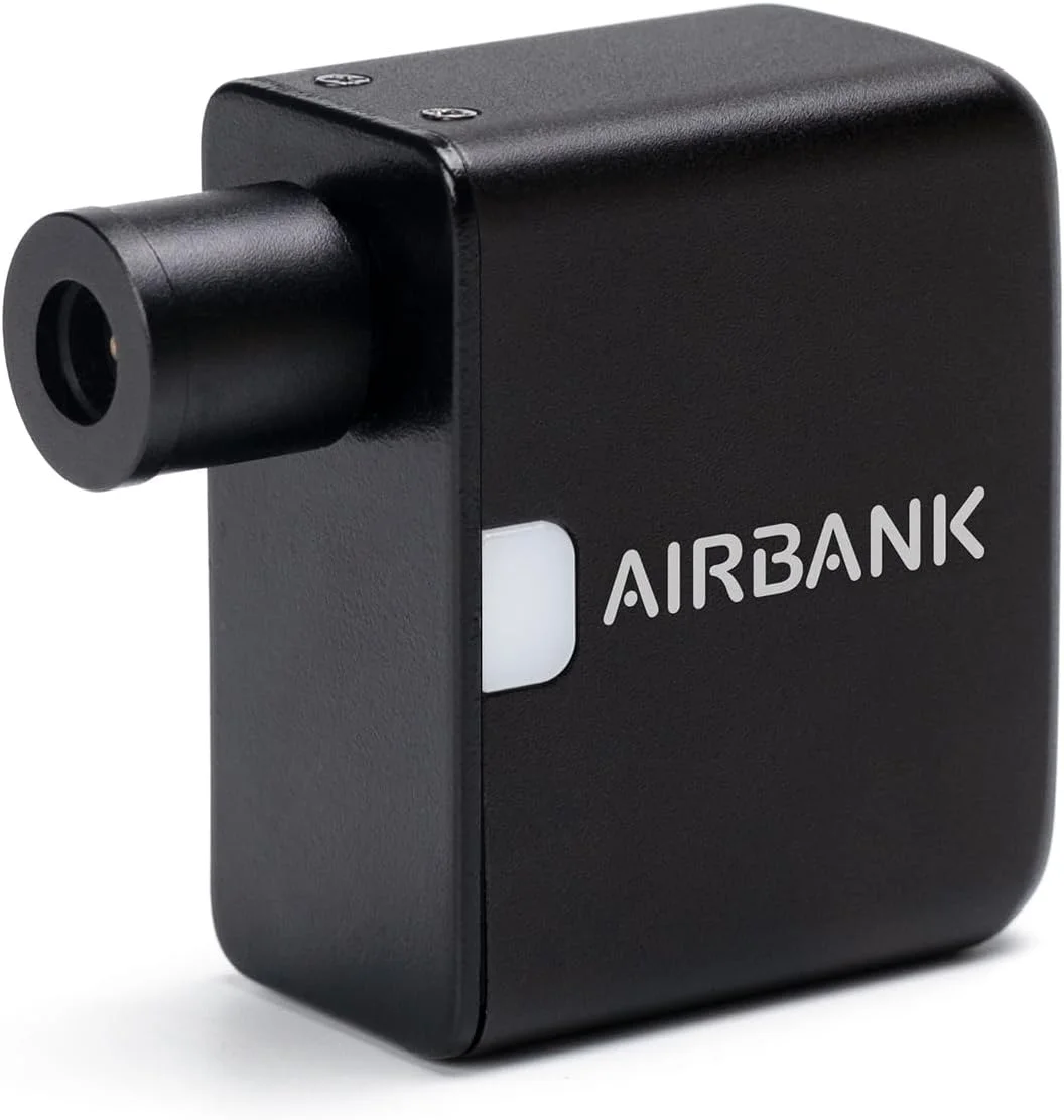 پمپ باد جیبی دوچرخه AIRBANK، پمپ برقی کوچک دوچرخه، کمپرسور باتری مینی 300 میلی آمپر ساعت 100 PSI، پمپ کوچک دوچرخه برای همه دوچرخه ها