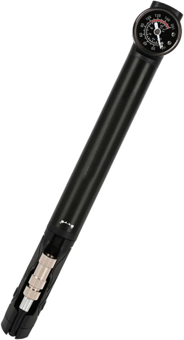 پمپ دوچرخه دو سوپاپ با 2 آداپتور - پمپ باد فشار قوی - سوپاپ های یونیورسال دانلوپ، پرستا، شرادر - دوچرخه، دوچرخه برقی، موتور سیکلت، ماشین و لوازم ورزشی