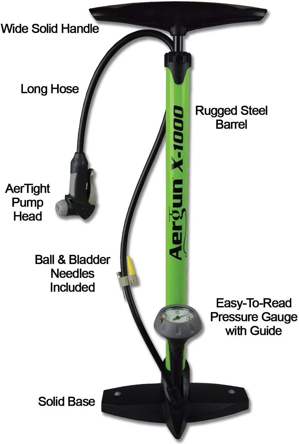پمپ دوچرخه X-1000 – دارای سر پمپ AerTight منحصر به فرد برای استفاده آسان با هر دو دریچه پمپ دوچرخه Presta و Schrader – فشارسنج – 160 PSI پمپ دوچرخه X-1000 – دارای سر پمپ AerTight منحصر به فرد برای استفاده آسان با هر دو دریچه پمپ دوچرخه Presta و Schrader – فشارسنج – 160 PSI
