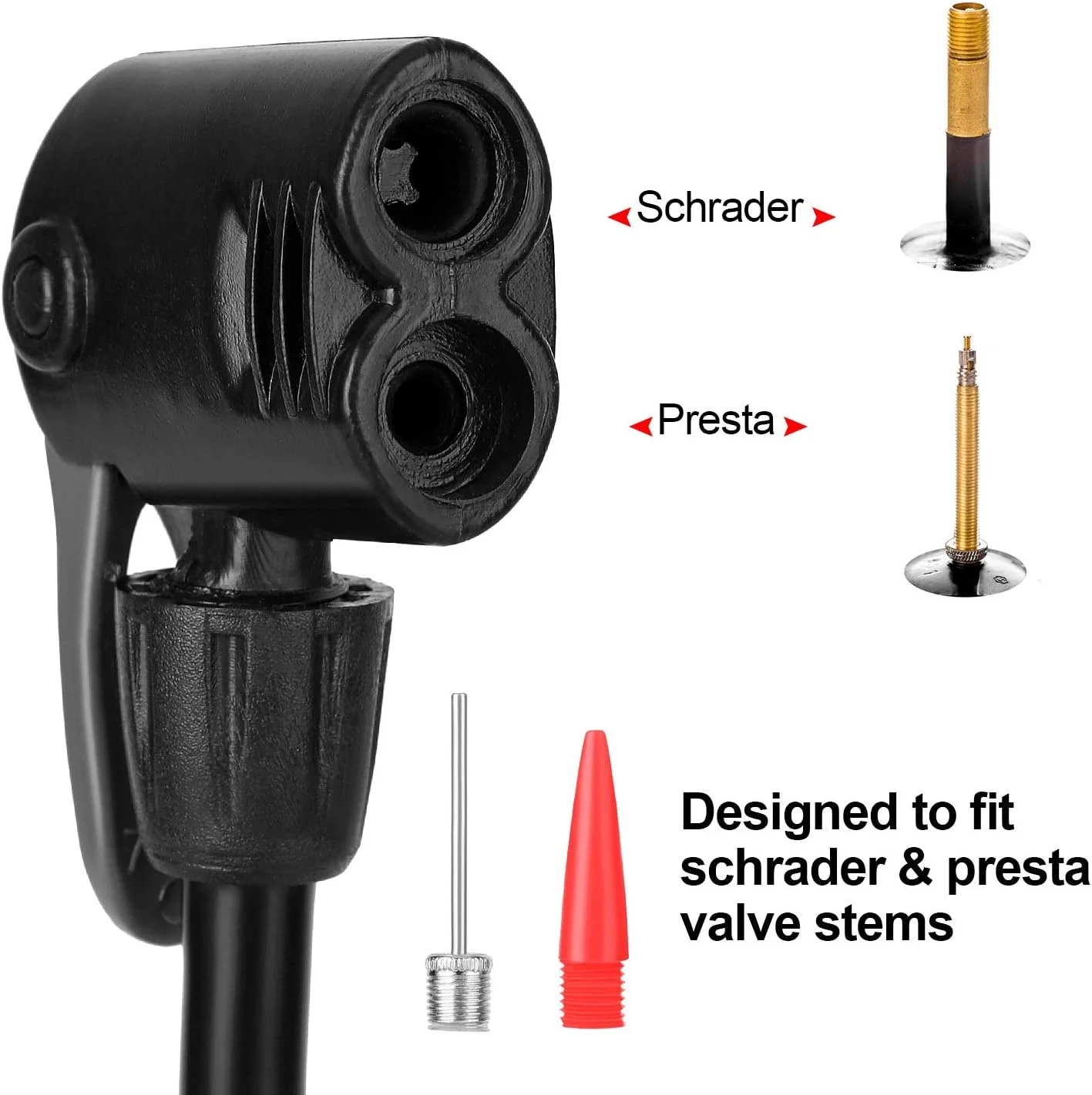 تلمبه دوچرخه، تلمبه پایی دوچرخه، تلمبه مینی قابل حمل دوچرخه مناسب برای پرستا و شرادر | تلمبه لاستیک دوچرخه آلیاژ آلومینیوم برای دوچرخه های جاده، کوهستان و BMX