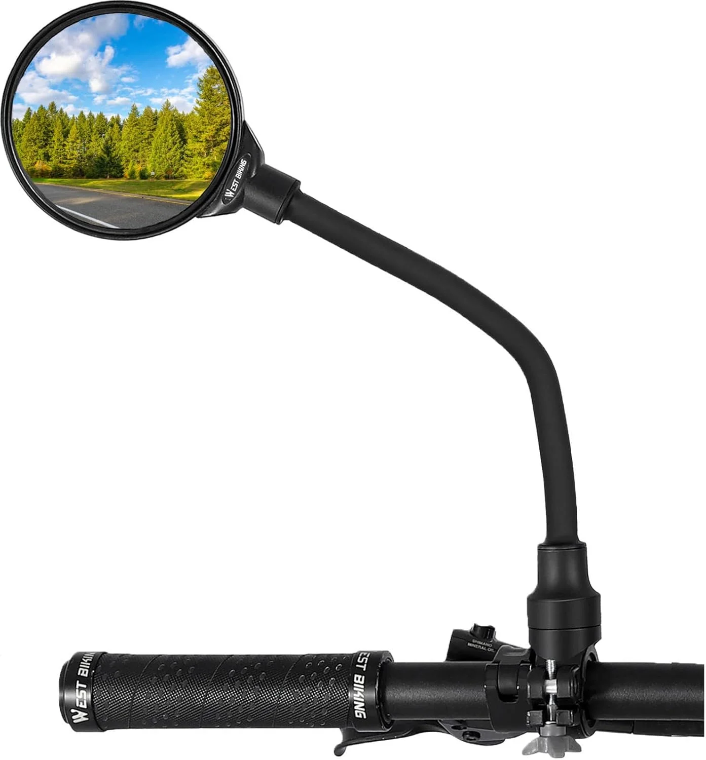 آینه دوچرخه WESTGIRL، آینه دید عقب زاویه باز قابل تنظیم 360 درجه، آینه دوچرخه سواری ایمن HD محدب ضد ضربه، آینه فرمان دوچرخه جهانی برای دوچرخه کوهستانی، جاده، BMX، 1 عدد