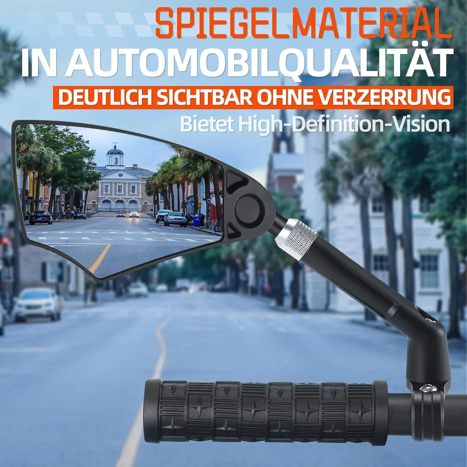 آینه دوچرخه WESTGIRL برای دوچرخه های برقی - آینه دید عقب تاشو برای فرمان های 20-23 میلی متر، جمع شونده و 360 درجه قابل تنظیم - آینه ضد تابش نور برای دوچرخه های برقی MTB (چپ)