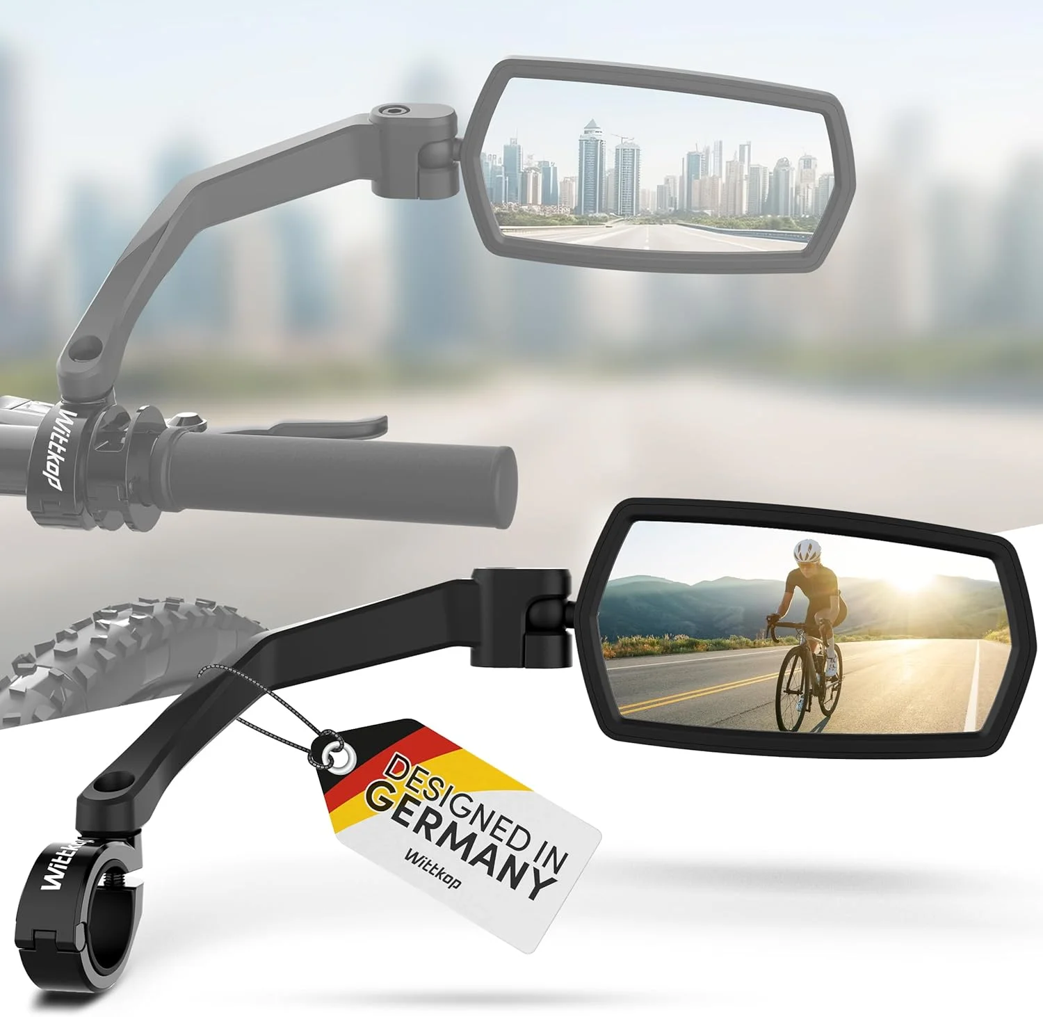 آینه دوچرخه ویتکوپ، میدان دید بزرگ HD، چرخش 360 درجه و تاشو، نصب از بالا و پایین، ضد ضربه و بادوام، آینه دید عقب محدب برای دوچرخه، دوچرخه برقی (ست (چپ + راست)) آینه دوچرخه ویتکوپ، میدان دید بزرگ HD، چرخش 360 درجه و تاشو، نصب از بالا و پایین، ضد ضربه و بادوام، آینه دید عقب محدب برای دوچرخه، دوچرخه برقی (ست (چپ + راست))