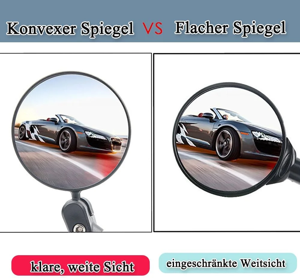 آینه دید عقب دوچرخه Twilight Garage، جهانی، قابل تنظیم 360 درجه، آینه فرمان دوچرخه برای فرمان های 14-22 میلی متر، بسته 2 عددی