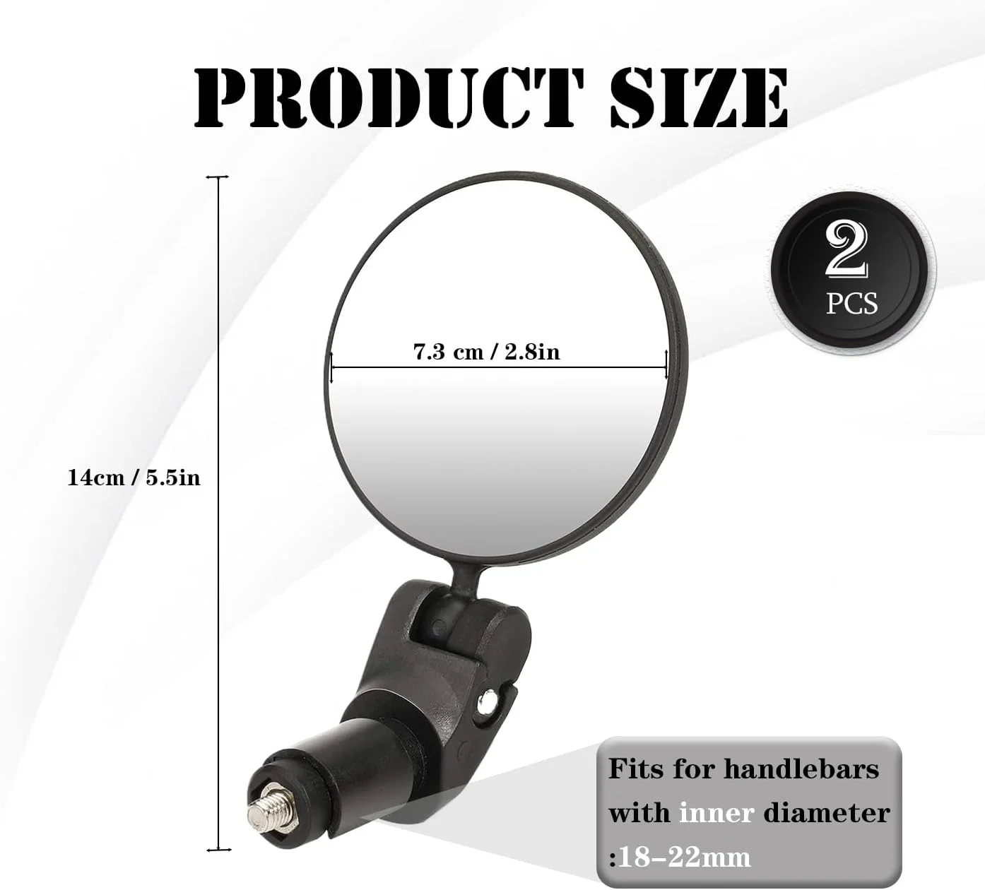 آینه دوچرخه UBRAVE، آینه‌های دوچرخه، HD با قابلیت چرخش 360 درجه، آینه محدب قابل تنظیم با زاویه دید گسترده برای دوچرخه کوهستانی، دوچرخه برقی، اسکیت بورد، ویلچر، موتور گازی - 2 عدد