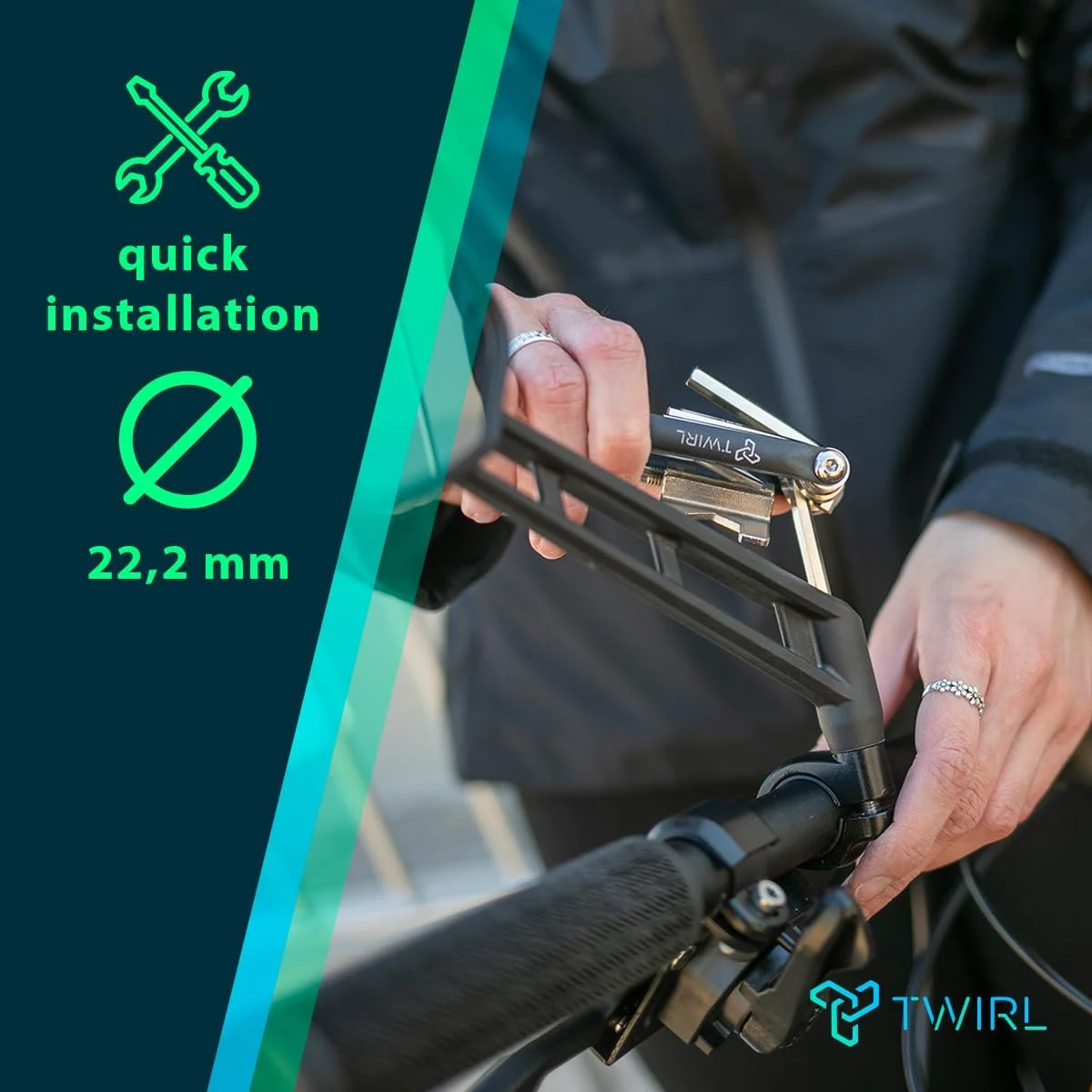 آینه دوچرخه شیشه ای زاویه باز TWIRL Spy Space NBS 175 مناسب برای دوچرخه های برقی - سمت چپ