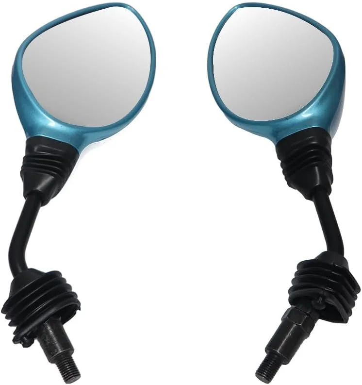 آینه موتور سیکلت تی وی اس (آبی فیروزه ای) - ست دو عددی