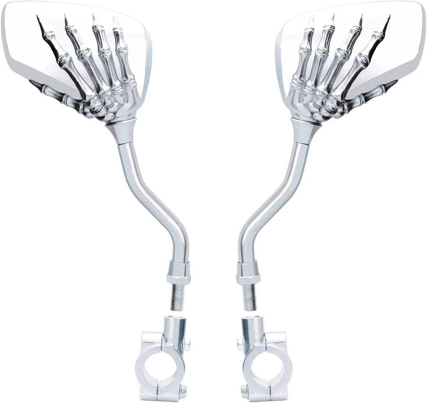 آینه دوچرخه یک جفتی، آینه دید عقب دوچرخه با دید گسترده، چند زاویه قابل تنظیم، آینه دوچرخه آلومینیوم روکش کروم، سبک پنجه اسکلت، مناسب برای آینه موتورسیکلت