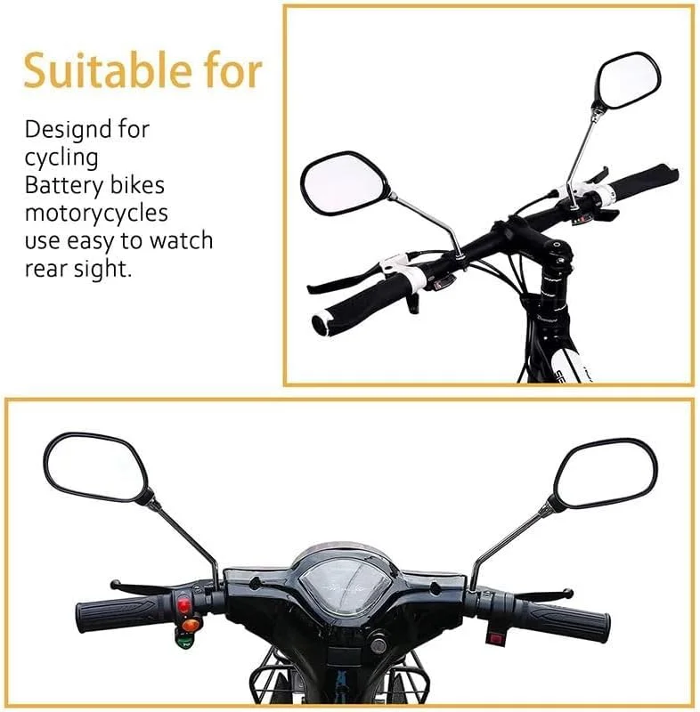 آینه دوچرخه Tazweeq، 2 عدد آینه بزرگ و عریض دوچرخه، زاویه 360 درجه قابل تنظیم برای دوچرخه کوهستانی، جاده و موتور سیکلت آینه دوچرخه Tazweeq، 2 عدد آینه بزرگ و عریض دوچرخه، زاویه 360 درجه قابل تنظیم برای دوچرخه کوهستانی، جاده و موتور سیکلت