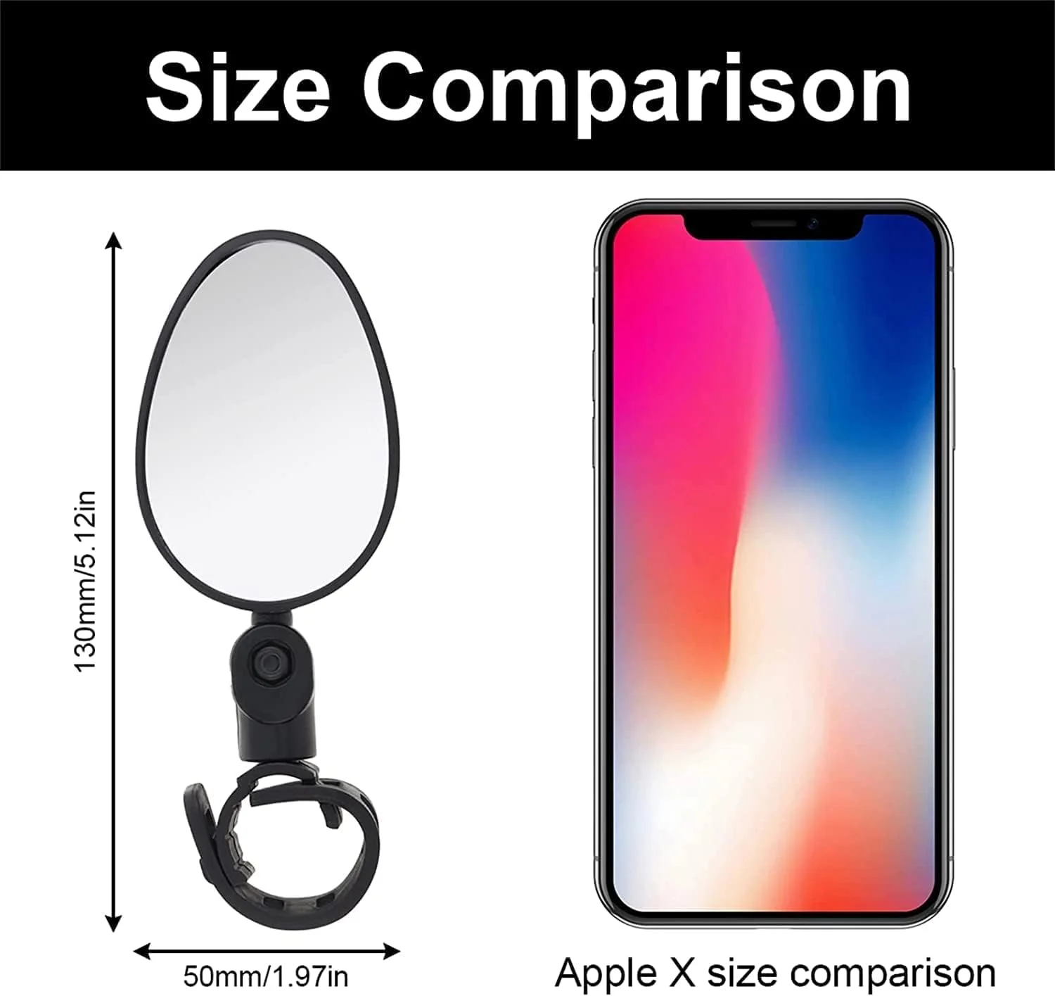 آینه دوچرخه 2 عددی، آینه فرمان قابل تنظیم 360 درجه، آینه دید عقب دوچرخه با زاویه دید عریض ایمن، آینه عقب تخت ضد ضربه برای دوچرخه کوهستانی و جاده