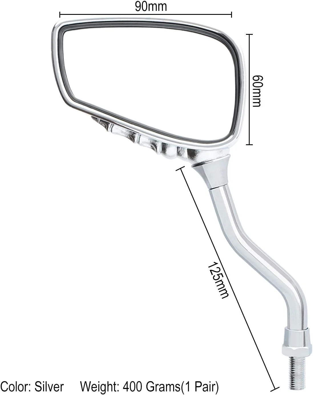 آینه دوچرخه، یک جفت، چند زاویه قابل تنظیم، آلومینیوم پرداخت شده، روکش کروم، طرح پنجه اسکلت، جهانی (نقره ای) آینه دوچرخه، یک جفت، چند زاویه قابل تنظیم، آلومینیوم پرداخت شده، روکش کروم، طرح پنجه اسکلت، جهانی (نقره ای)
