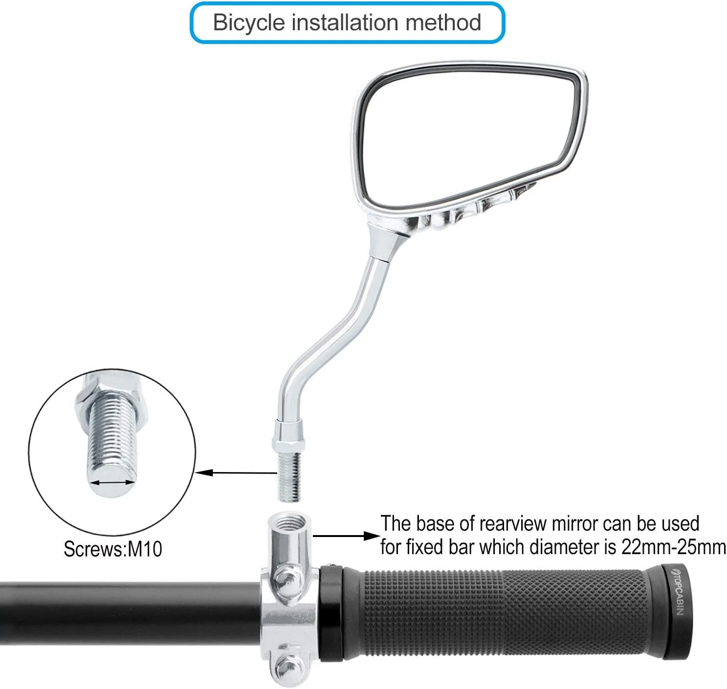 آینه دوچرخه، یک جفت، چند زاویه قابل تنظیم، آلومینیوم پرداخت شده، روکش کروم، طرح پنجه اسکلت، جهانی (نقره ای) آینه دوچرخه، یک جفت، چند زاویه قابل تنظیم، آلومینیوم پرداخت شده، روکش کروم، طرح پنجه اسکلت، جهانی (نقره ای)
