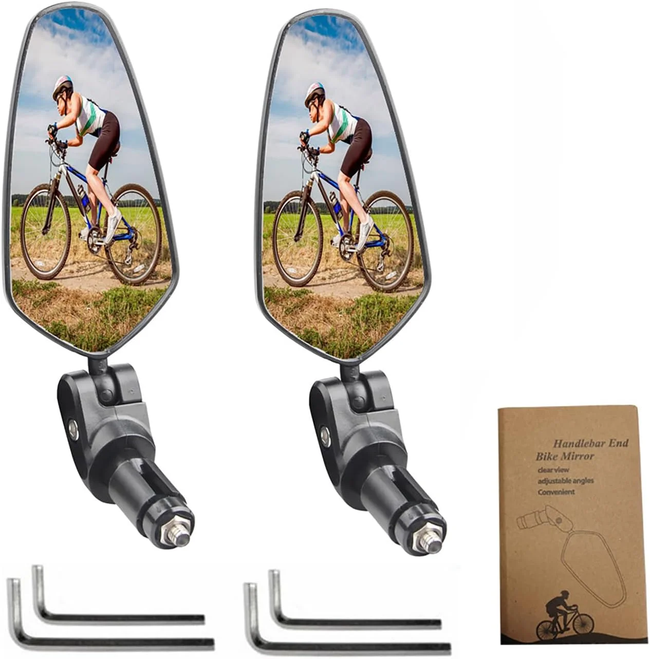 آینه دوچرخه 2 عددی، آینه HD، چرخش 360 درجه و تاشو، آینه دید عقب ایمن جهانی، ضد ضربه و بادوام، آینه پیچی، آینه فرمان دوچرخه برای دوچرخه، دوچرخه کوهستانی، جاده