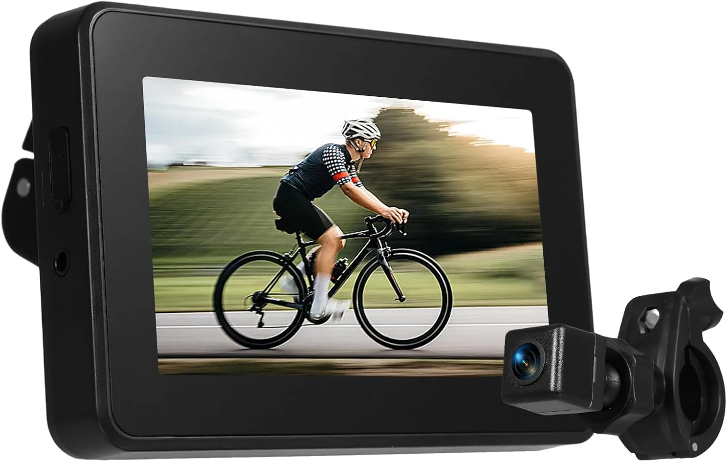 دوربین دید عقب دوچرخه Shkalacar، آینه دوچرخه فرمان با صفحه نمایش 4.3 اینچی، دید در شب، زاویه دید 150 درجه، پایه قابل تنظیم سازگار با دوچرخه کوهستانی و جاده