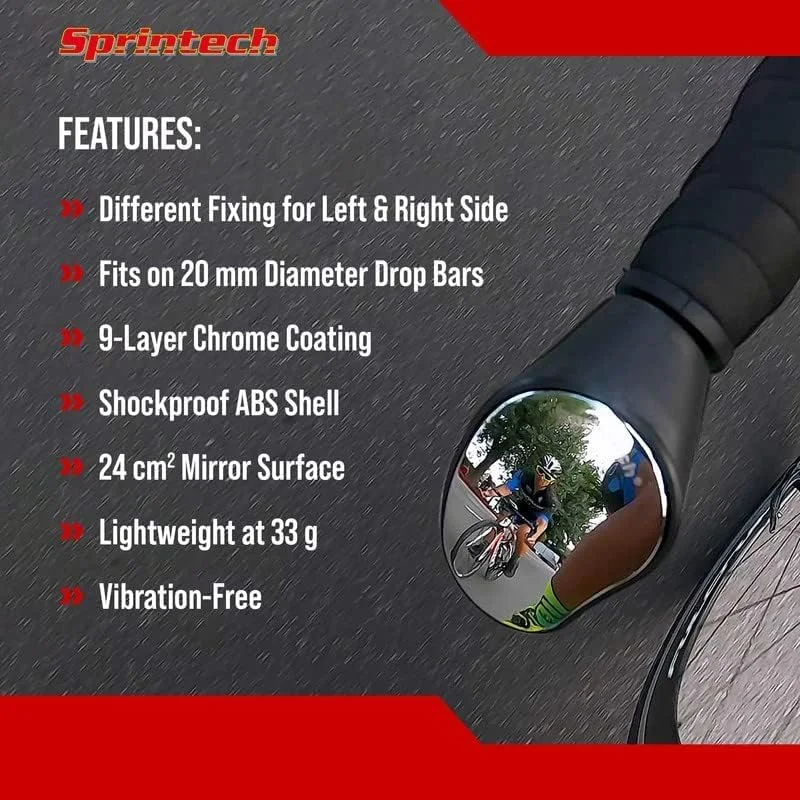 آینه دوچرخه کورسی Sprintech Road Drop Bar - آینه ایمنی دوچرخه - جفتی (مشکی) آینه دوچرخه کورسی Sprintech Road Drop Bar - آینه ایمنی دوچرخه - جفتی (مشکی)