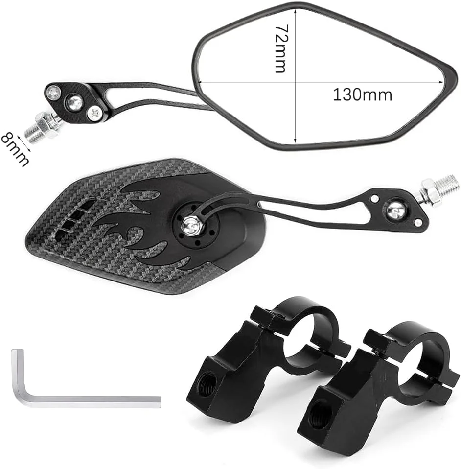 آینه دوچرخه، بسته 2 عددی آینه دوچرخه، 360 درجه قابل تنظیم، میدان دید بزرگ HD، آینه عقب دوچرخه، آینه انتهای فرمان، آینه عقب جهانی، دوچرخه برای فرمان، 17-22 میلی متر
