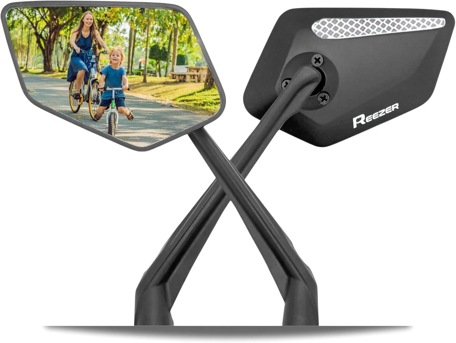 آینه دوچرخه REEZER RS1 - آینه فرمان دوچرخه، چرخش 360 درجه و تاشو، میدان دید بزرگ، آینه های دید عقب دوچرخه، 0.86 اینچ تا 1 اینچ، بازتابنده - جفت