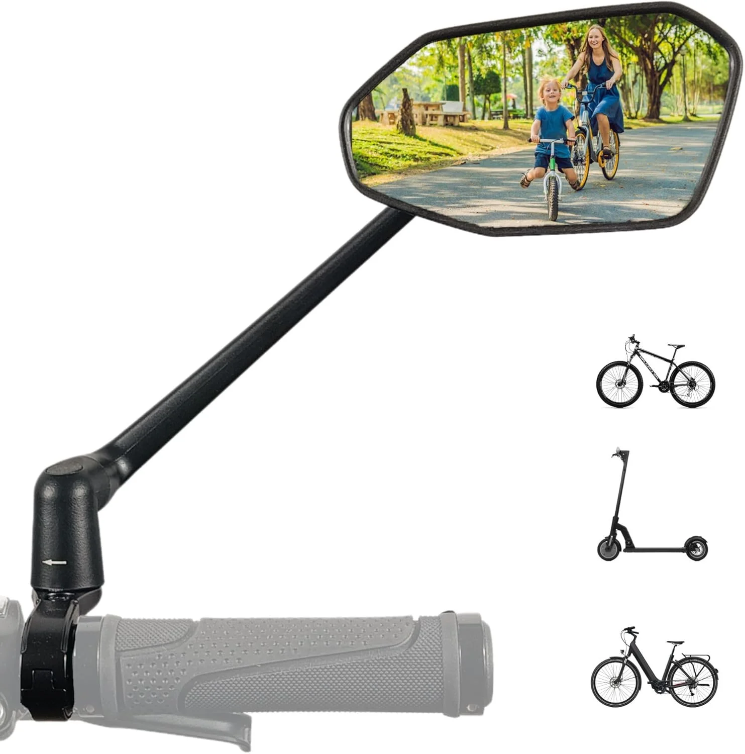 آینه دوچرخه REEZER - آینه دوچرخه برقی - آینه اسکوتر برقی - هدیه ای ایده آل - کیفیت بالا برای فرمان های 22 تا 25.4 میلی متر - RS03 - قابل تنظیم 360 درجه راست