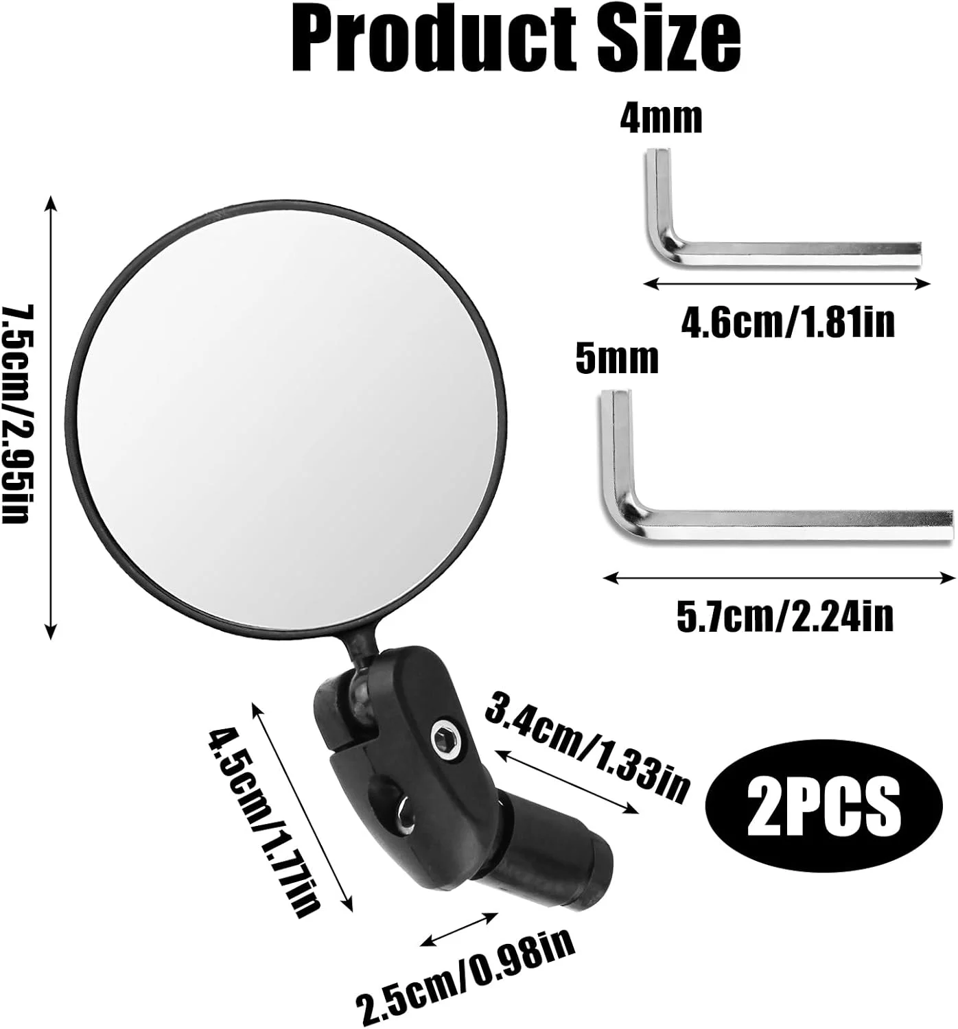 یک جفت آینه ایمنی دوچرخه شیشه ای HD محدب 75 سانتی متری، آینه های دید عقب دوچرخه شیشه ای محدب نشکن، چرخش 360 درجه، براکت شیب 180 درجه برای فرمان های مستقیم یا مسابقه ای 17-22 میلی متری یک جفت آینه ایمنی دوچرخه شیشه ای HD محدب 75 سانتی متری، آینه های دید عقب دوچرخه شیشه ای محدب نشکن، چرخش 360 درجه، براکت شیب 180 درجه برای فرمان های مستقیم یا مسابقه ای 17-22 میلی متری