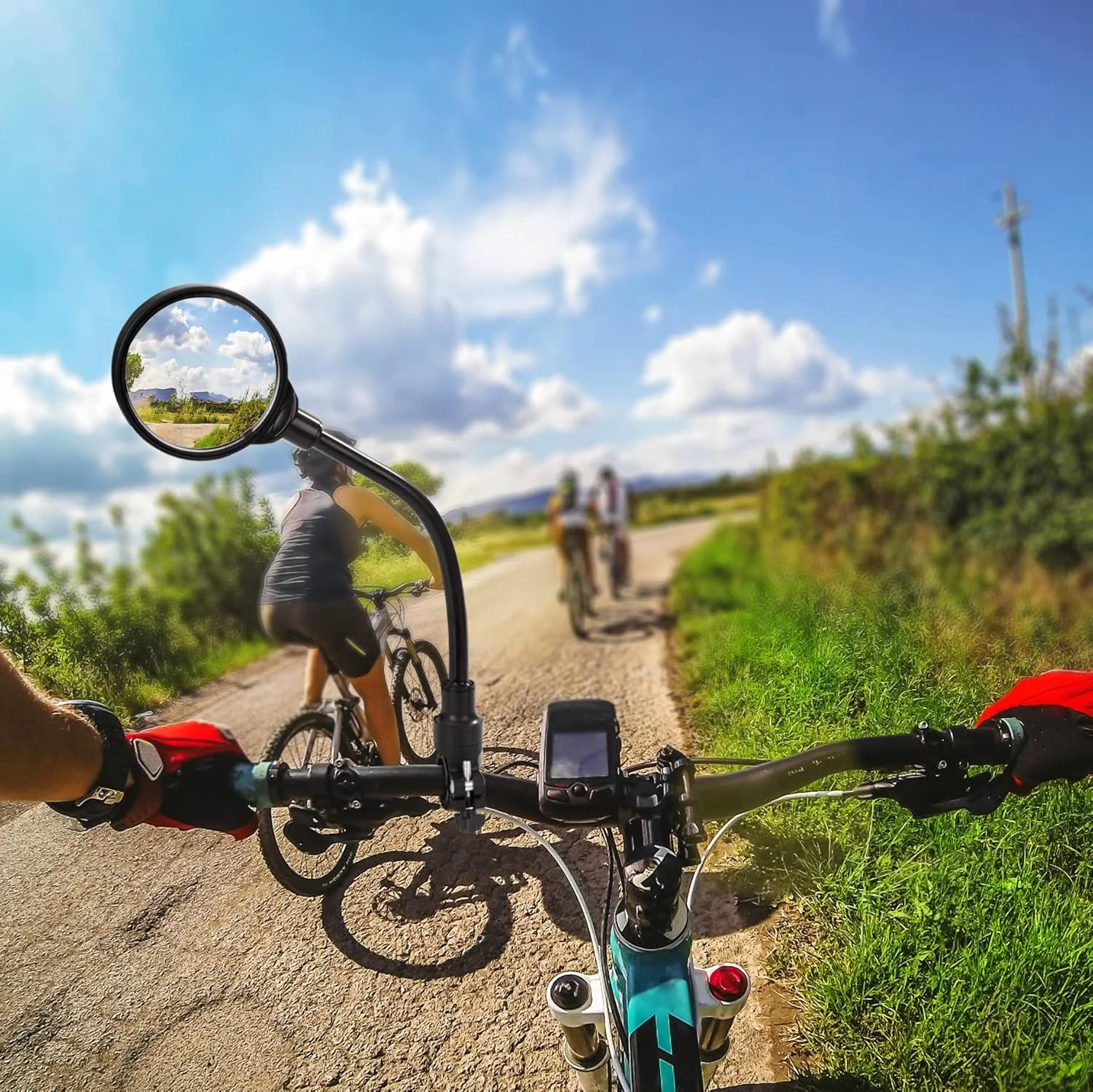 آینه دید عقب 360 درجه قابل تنظیم برای دوچرخه جاده، اسکوتر برقی، موتورسیکلت، دوچرخه برقی، 1 عدد