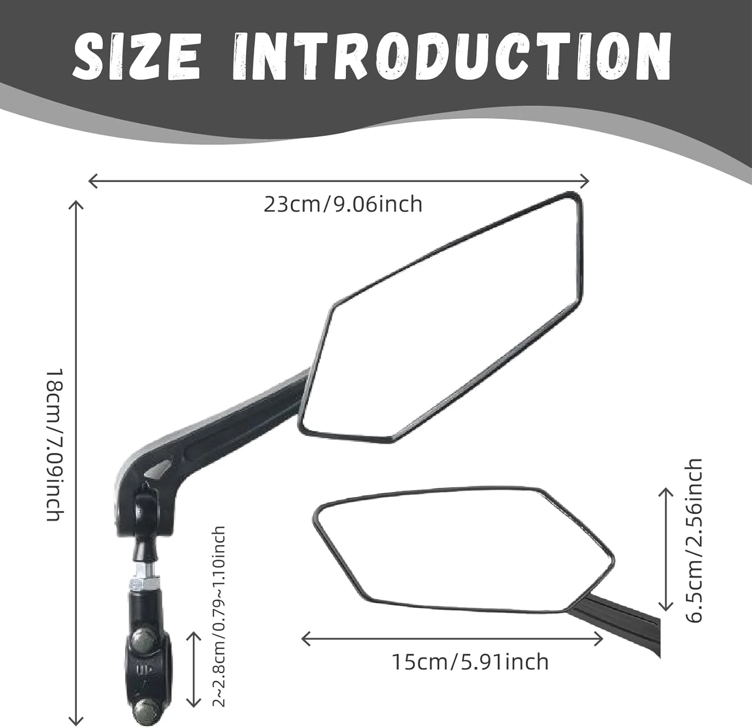 آینه عقب دوچرخه بزرگ، آینه دید عقب ایمنی قابل تنظیم 360 درجه برای فرمان دوچرخه، لوازم جانبی دوچرخه با اندازه جهانی، سمت راست و چپ