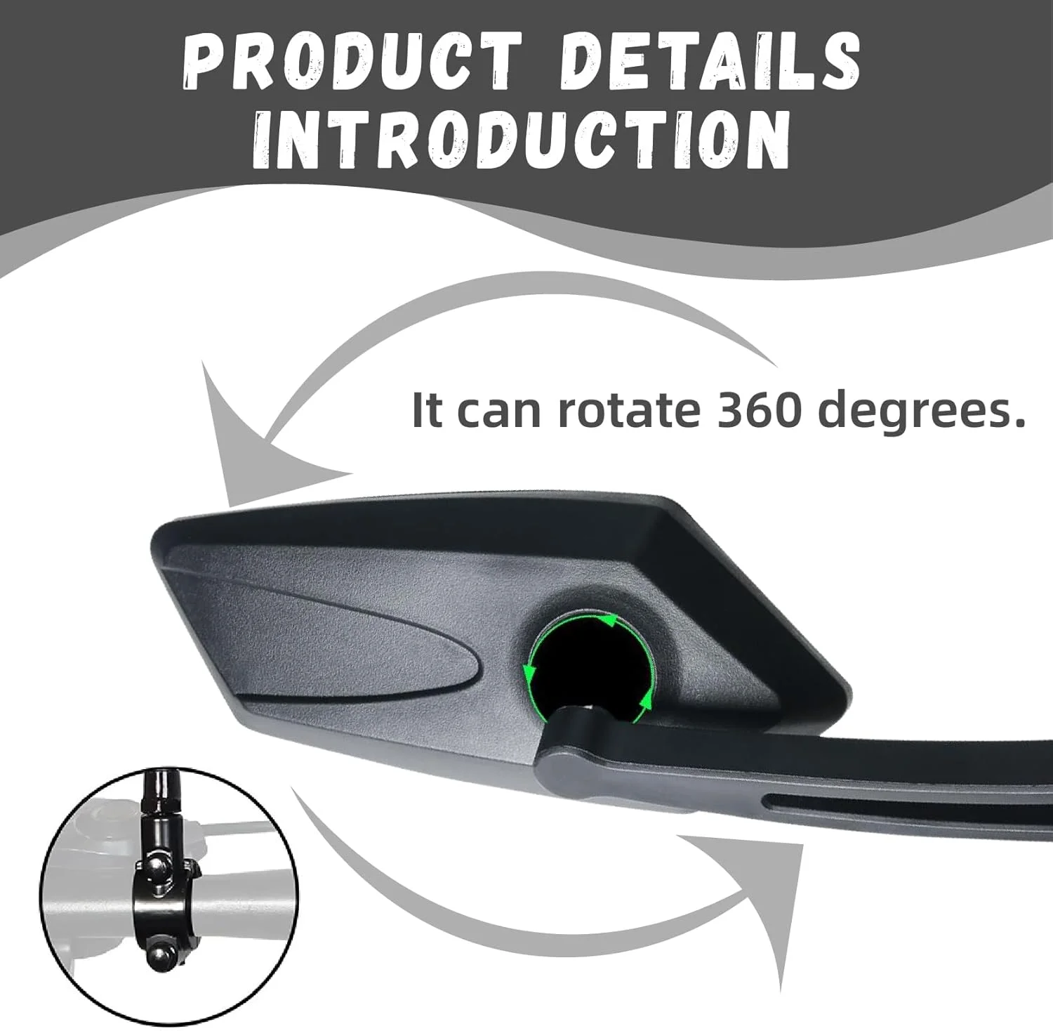 آینه عقب دوچرخه بزرگ، آینه دید عقب ایمنی قابل تنظیم 360 درجه برای فرمان دوچرخه، لوازم جانبی دوچرخه با اندازه جهانی، سمت راست و چپ