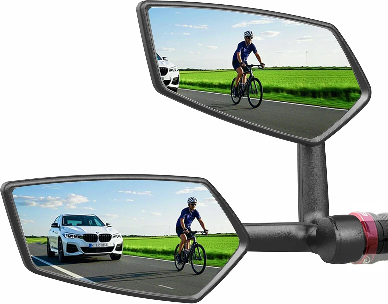 آینه دید عقب دوچرخه RBRL، چرخش 360 درجه، محدوده دید گسترده، نصب پایدار