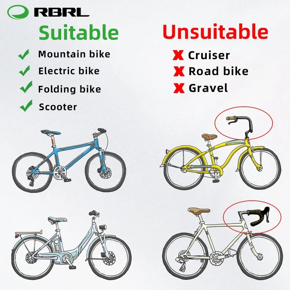 آینه دوچرخه RBRL، آینه دوچرخه بسیار بزرگ، آینه دید عقب دوچرخه با قابلیت تنظیم 360 درجه، ضد ضربه و بادوام، لوازم جانبی دوچرخه، آینه بغل دوچرخه برای دوچرخه برقی (راست)