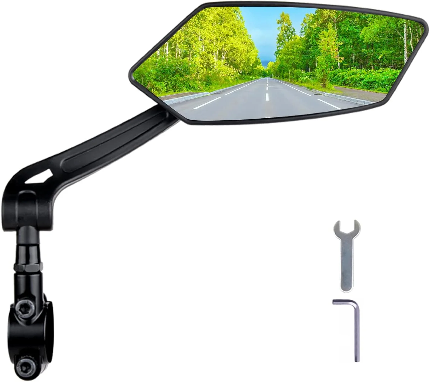 آینه دوچرخه RBRL، آینه دید عقب دوچرخه سواری با زاویه دید گسترده قابل تنظیم 360 درجه، آینه ایمن محدب HD ضد ضربه، جهانی برای دوچرخه کوهستانی و جاده