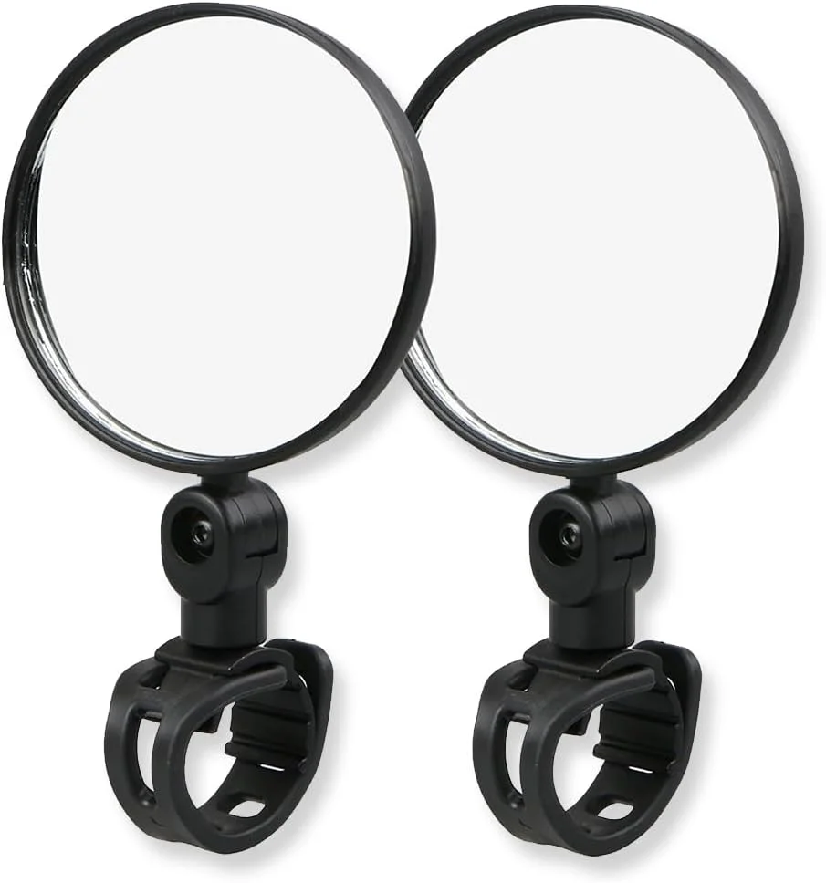 بسته 2 عددی آینه محدب دوچرخه با قابلیت چرخش 360 درجه، آینه دید عقب جهانی ایمن، آینه انتهای فرمان دوچرخه برای دوچرخه، دوچرخه کوهستانی، دوچرخه جاده (15-32 میلی متر)