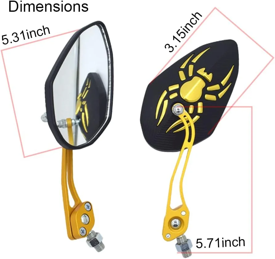 آینه های دید عقب فرمان ناکازاوا برای دوچرخه کوهستانی و جاده، 2 عدد آینه دید عقب دوچرخه با آینه زاویه باز، فرمان قابل تنظیم و چرخش برای دوچرخه کوهستانی، آینه عقب دوچرخه