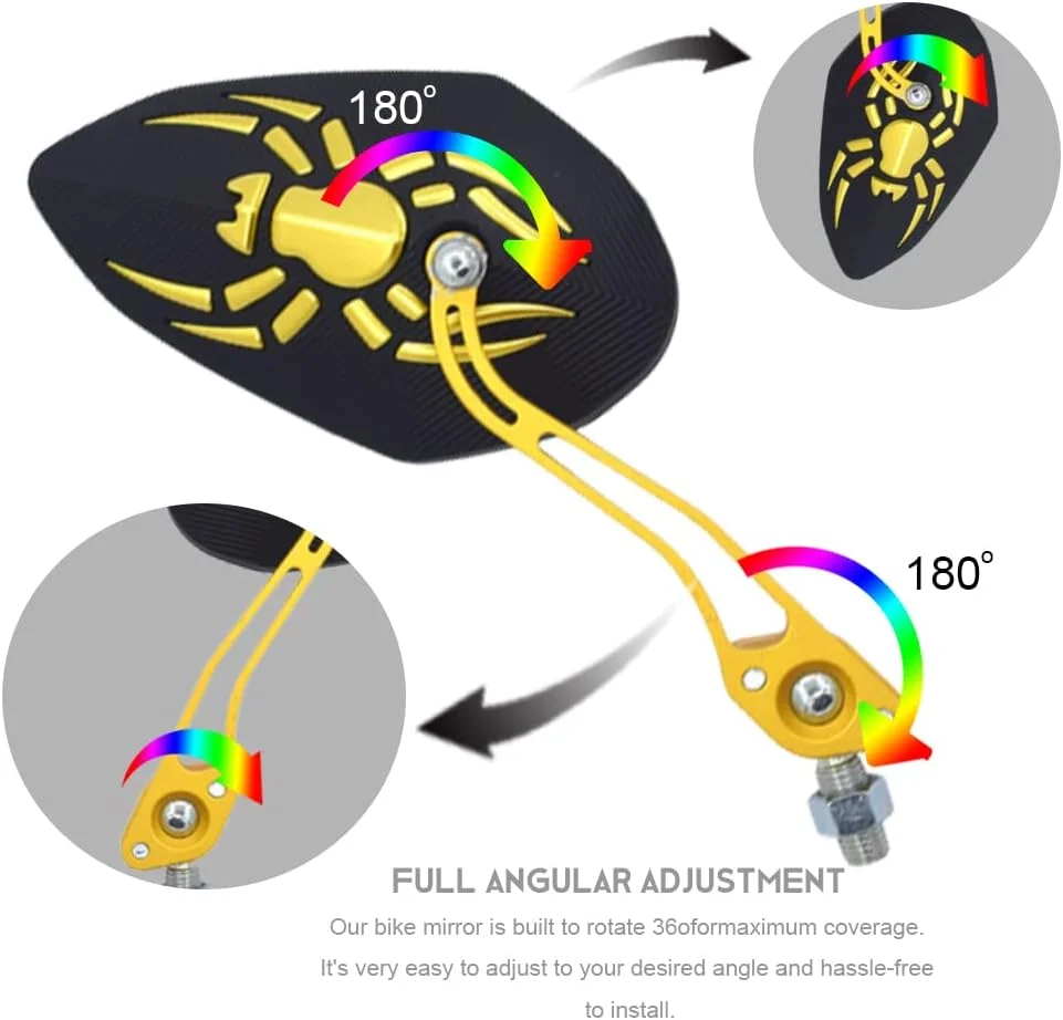 آینه های دید عقب فرمان ناکازاوا برای دوچرخه کوهستانی و جاده، 2 عدد آینه دید عقب دوچرخه با آینه زاویه باز، فرمان قابل تنظیم و چرخش برای دوچرخه کوهستانی، آینه عقب دوچرخه