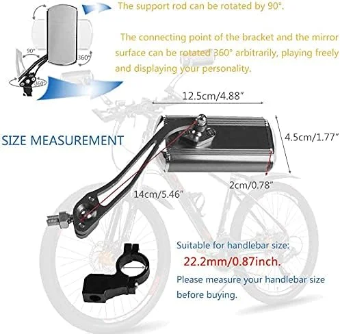 آینه های دوچرخه ناکازاوا، آینه دید عقب فرمان، آینه دوچرخه برای فرمان، بسته 2 عددی، آینه دوچرخه برای فرمان برای دوچرخه برقی، دوچرخه کوهستانی و دوچرخه دنده ثابت (مشکی1)